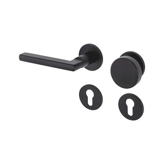 Door handle A 267 - DH-A2-A267-CLCKFX-CH-ROS-CK-L-BLACK-SATI
