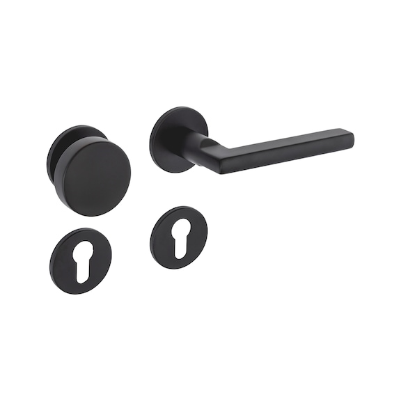 Door handle A 267 - DH-A2-A267-CLCKFX-CH-ROS-CK-R-BLACK-SATI