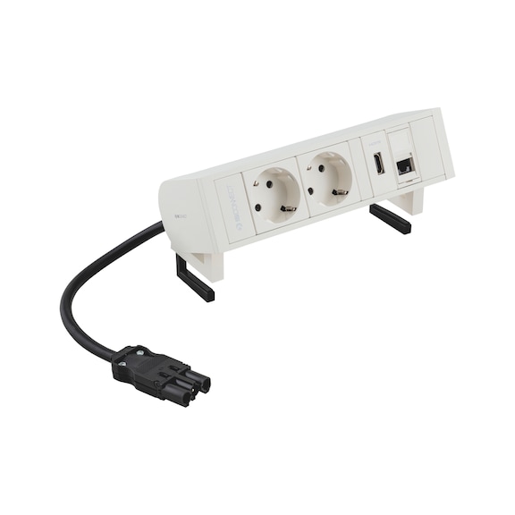 Tischsteckdosenleiste TSL-2 - STEDOLST-TSL-2-2XSHTZKONT-1XRJ45-1XHDMI