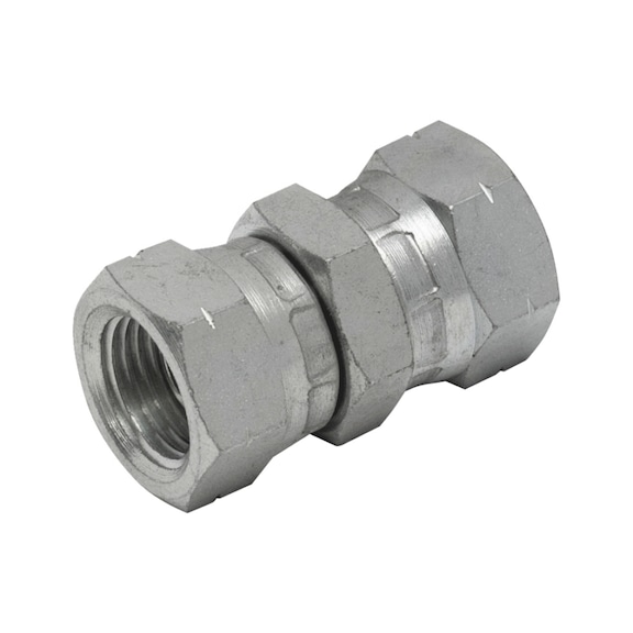 Adattatore femmina / femmina girevole metrico 60° - 1