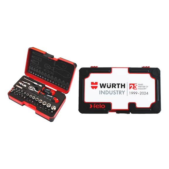 1/4 inch socket wrench asmt 36 pcs Felo R-GO XL - SKTWRNCH-SET-FELO-1/4IN-36PCS-25YRS-SPC
