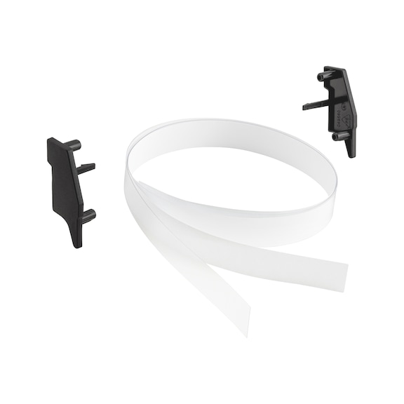 Handle strip for system drawer cabinets - SP-LABLESTRP-ENDCAP-SYFE-16.X