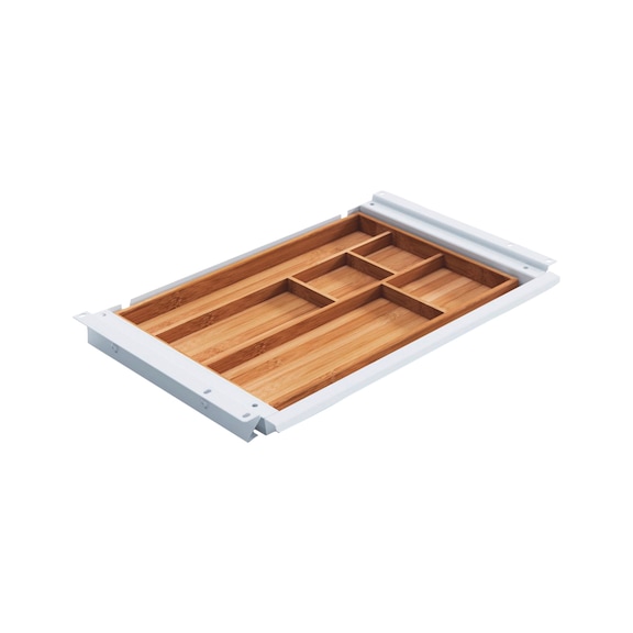Unterbauschublade SN GRIP mit Bambuseinsatz - SHREIBTISL-SN-GRIP-WEISS