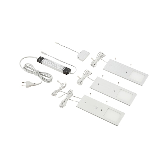 LED-Unterbauleuchte UBL-24-12-SET zum Anschrauben - LEUCHT-LED-UBL-24-12-SET-NW-ALUF-3TLG