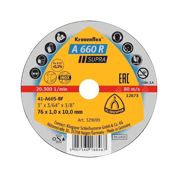 Small cutting disc Klingspor A 660 R Supra