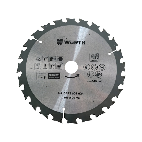 Rundsavklinge til træ - RUNDSAVKLINGE Ø165X1.6/1.0X20 24T