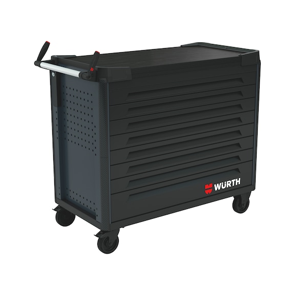 System-Werkstattwagen ULTIMATE 12.8 mit Holz-Arbeitsplatte - WRKSTWG-ULTI-12.8-HOLZ-8SL-RAL7016-FS