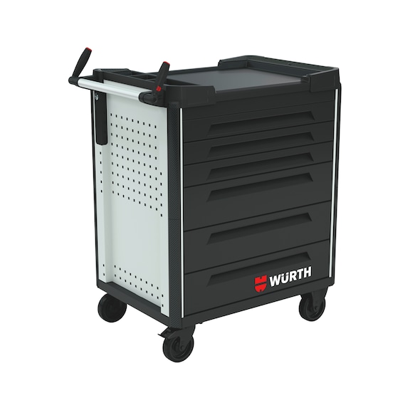 System-Werkstattwagen ULTIMATE 8.8 mit Kunststoff-Arbeitsplatte - WRKSTWG-ULTI-8.8-KST-6SL-RAL7035-FS