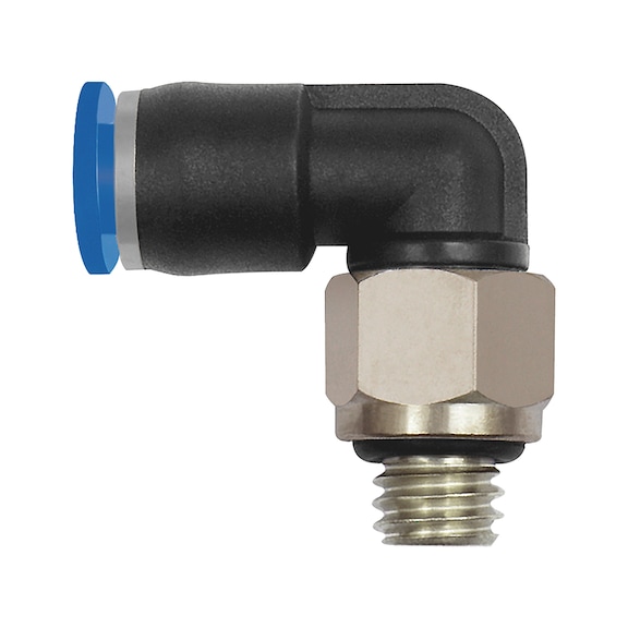 L-shaped push-in fitting with hexagon drive - 1