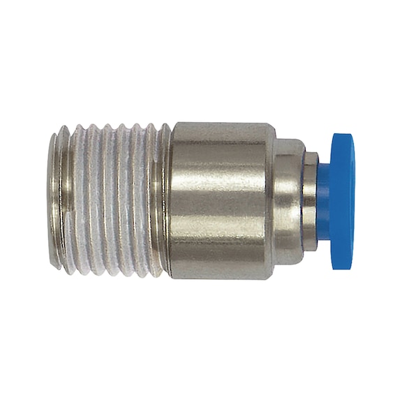 Mini straight push-in fitting with round body