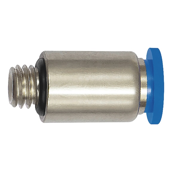 Straight push-in fitting round M/G thread Mini