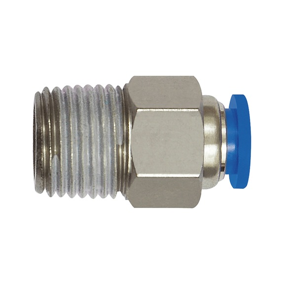 Straight push-in fitting hexagon R thread Mini