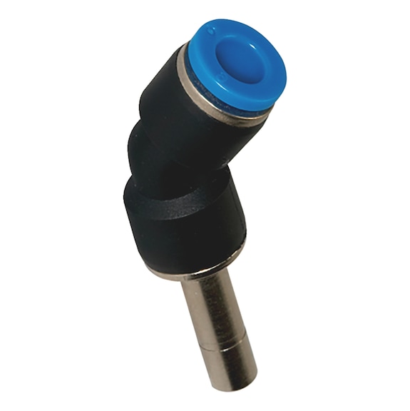45° plastic push-in connector with plug-in nipple - 1