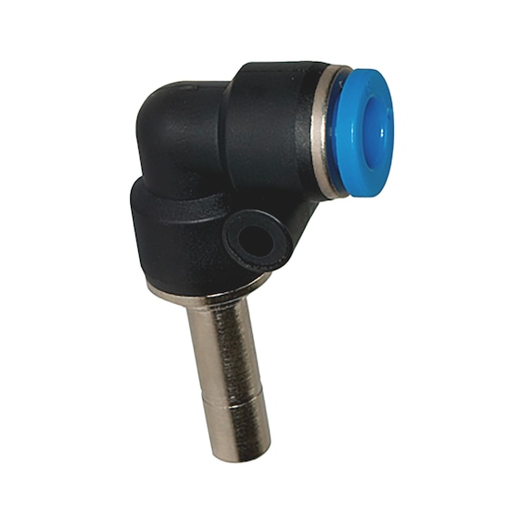 Push-in L-connector plug nipple blue series Mini