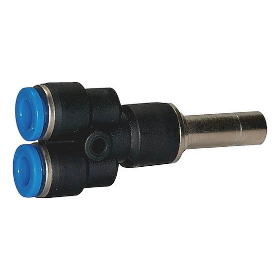 Push-in Y-connector Mini with plug-in nipple - 1