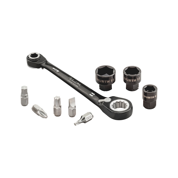 Chiavi A Bussola A Cricchetto 1/4 Corte E Lunghe Set 42pz - WÜRTH - Foto 7