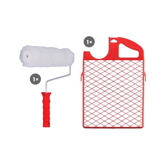 Paint roller cover w/ paint grid set ECONOMY 2 pcs