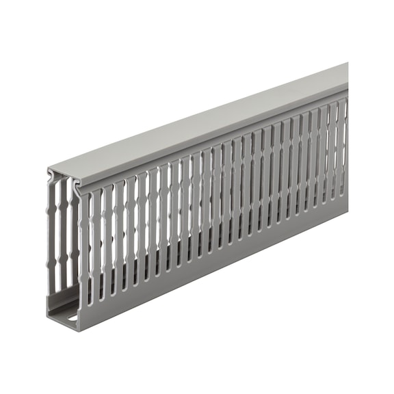 Verdrahtungskanal VKW Standard mit Sollbruchstellen an den Stegen - VDK-VKW-(AE-R7030)-GRAU-H100MMXB30MM