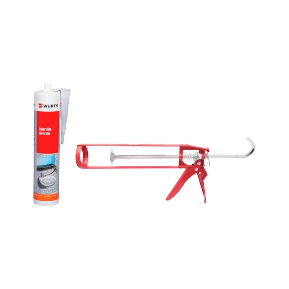 Sanitary silicone acetate with cartridge gun 7pcs - SILSEAL-ACE-SET-7PCS