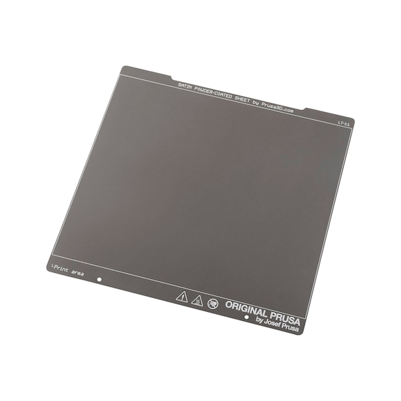 Satin-finished powder-coated sheet steel print sheet for Prusa MK4S and CORE One - PRINT-MK4S-CO-SHEET-SATIN-POWDER-COATED