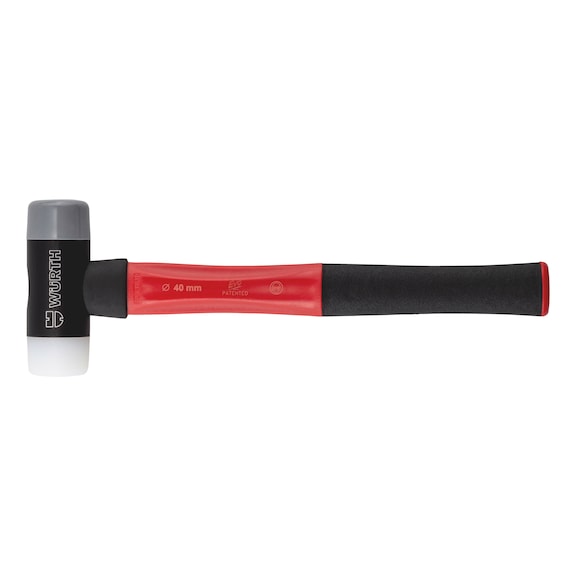 Verst&auml;rkter Schonhammer LIGHT mit der Einsatzkombination Nylon-Polyurethan - SCHONHAM-3K-ALUGEHAEU-NYL/PUR-D40MM