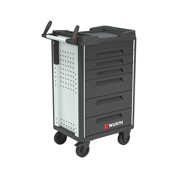 System-Werkstattwagen ULTIMATE 8.4 mit Kunststofftop-Arbeitsplatte - WRKSTWG-ULTI-8.4-KST-6SL-RAL7035-FS