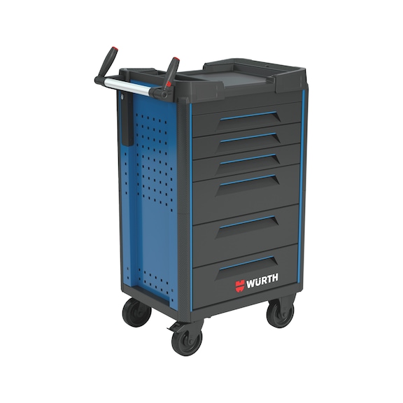 System-Werkstattwagen ULTIMATE 8.4 mit Kunststofftop-Arbeitsplatte - WRKSTWG-ULTI-8.4-KST-6SL-RAL5010-FS