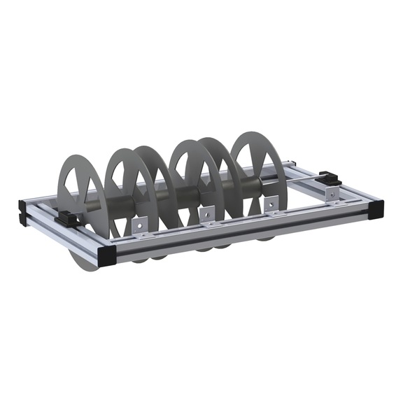 CLIP-O-FLEX rail cable reel unwinder - WAPS-CABLE-REEL-DISPNSR-4TIMS-490X230MM