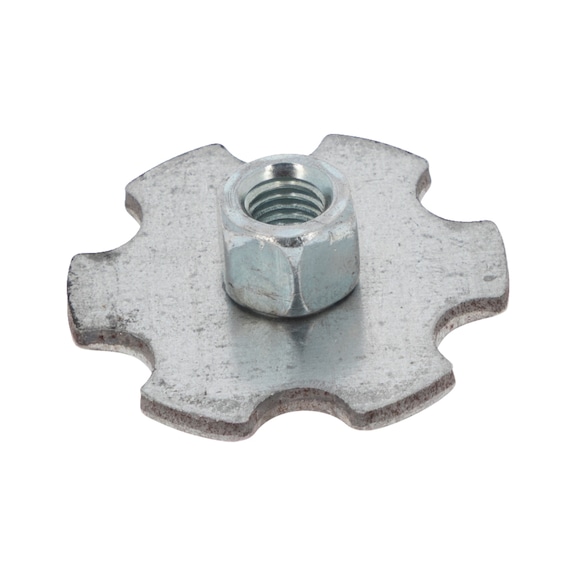 Ecrou-rondelle combi pour suspension de rails de supportage sur tige filetée - M8