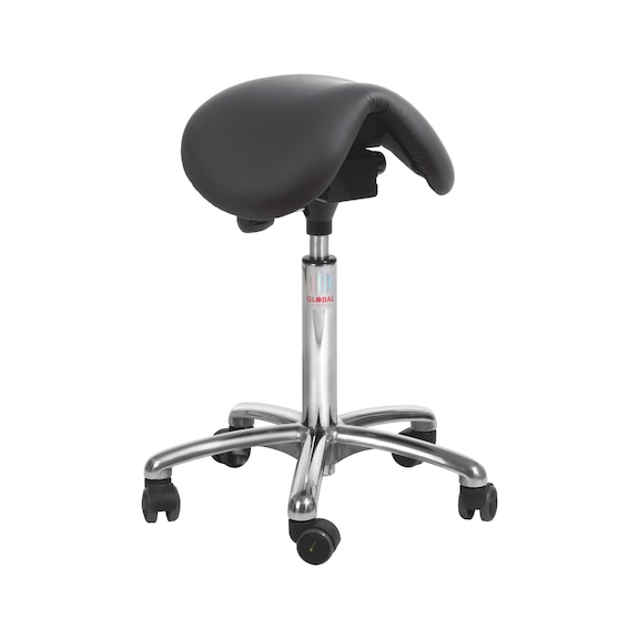 Stool with saddle seat - WRKCHR-WRKSHP-LEATHER-ACTIVE