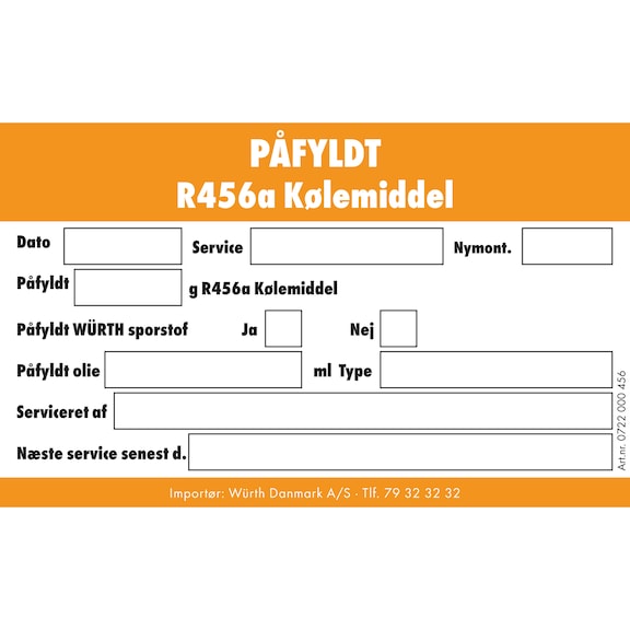 Label for A/C service R456a - LBL-(A/C SERVICE)-(R456A)-25PCS