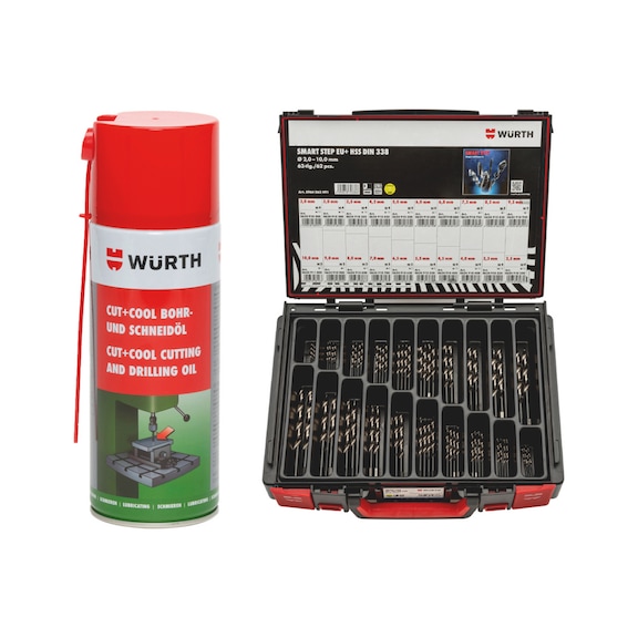 SMART STEP case HSS DIN 338 + Cut & Cool 63 pcs - SMART STEP CASE 62PCS + CUT+COOL