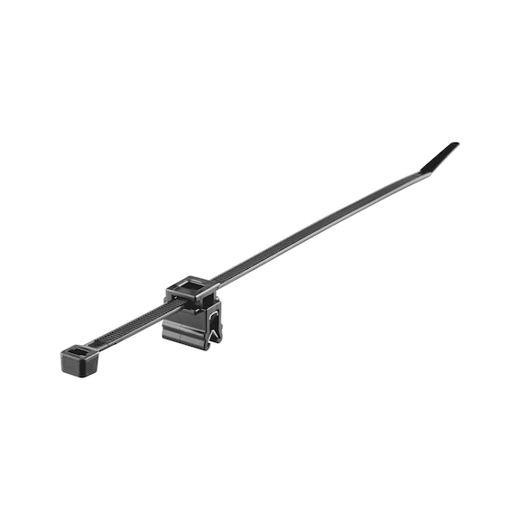Kabelbinderclip mit Kabelbinder und integrierter Metallklammer - KTCLIP-M.KABELBINDER-OBEN-90GRD