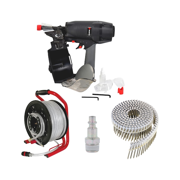 Lot cloueur pneumatique pour bardage bois