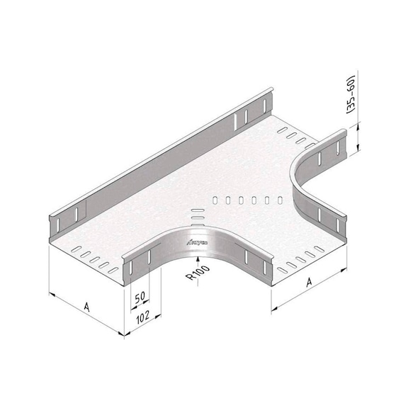 Kabelbaan T-stuk Trayco