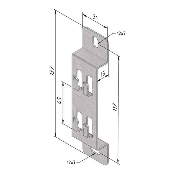 Wall bracket for MTL60 Trayco - WIRE-CABLE-TRAY-WALL-BRACKET-MTL60-PG
