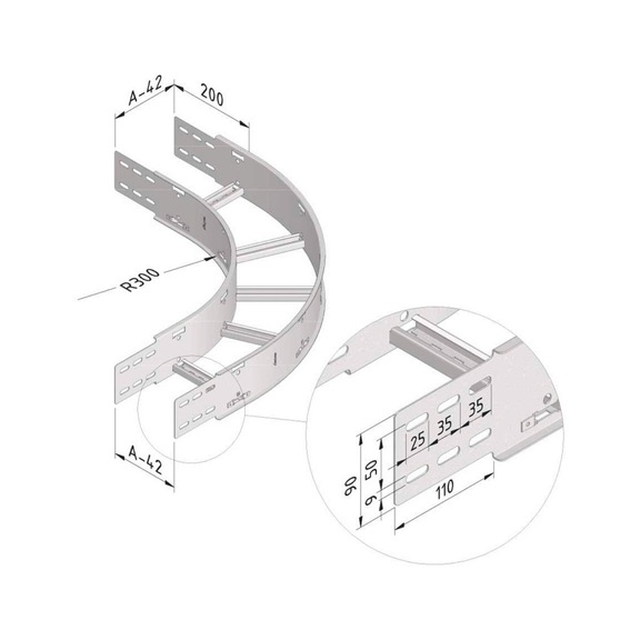 Cable ladder elbow CLF110-B90 Trayco - 1