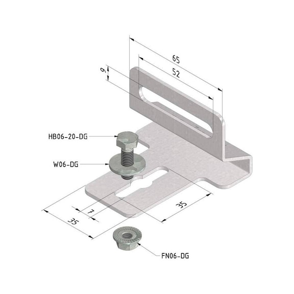 Kabelladder bevestigingsklem CLF-BC Trayco - KABELLADDER-BEVESTIGINGSKLEM-CLF-BC-UG