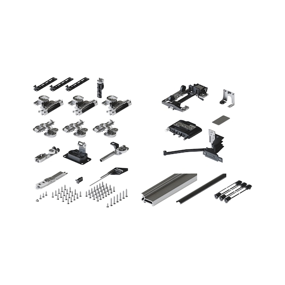 Falt-Einschiebet&uuml;rbeschlag HAWA-Folding-Concepta III 20/25 Push - HAWA-FOLD-CONCEPTA3-2T-20KG-LI-SCHWARZ