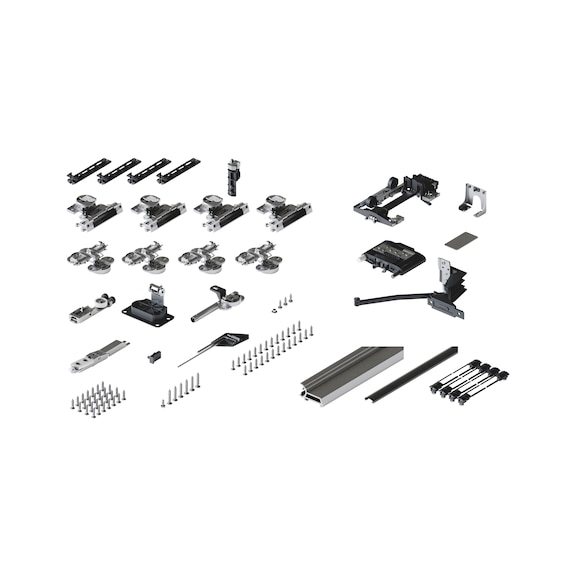 Falt-Einschiebet&uuml;rbeschlag HAWA-Folding-Concepta III 20/25 Push - HAWA-FOLD-CONCEPTA3-2T-25KG-LI-SCHWARZ