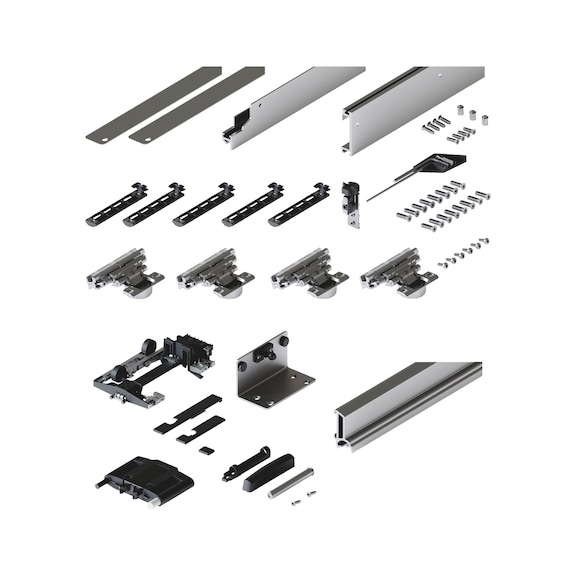 Dreh-Einschiebet&uuml;rbeschlag-Set HAWA-Concepta III 25/35 Push - HAWA-CONCEPTA3-1T-35KG-TH1900-2700-LI