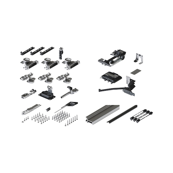 Falt-Einschiebet&uuml;rbeschlag HAWA-Folding-Concepta III 20/25 Push - HAWA-FOLD-CONCEPTA3-2T-20KG-RE-SCHWARZ