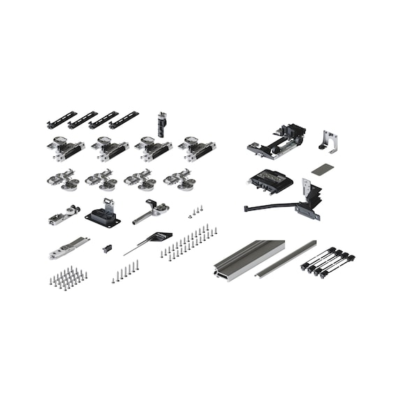 Falt-Einschiebet&uuml;rbeschlag HAWA-Folding-Concepta III 20/25 Push - HAWA-FOLD-CONCEPTA3-2T-25KG-RE-SILBERF