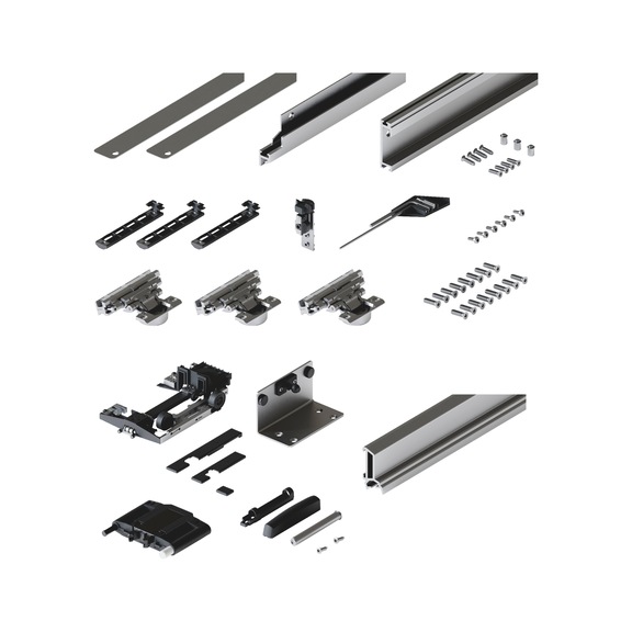 Dreh-Einschiebet&uuml;rbeschlag-Set HAWA-Concepta III 25/35 Push - HAWA-CONCEPTA3-1T-25KG-TH1200-2200-RE