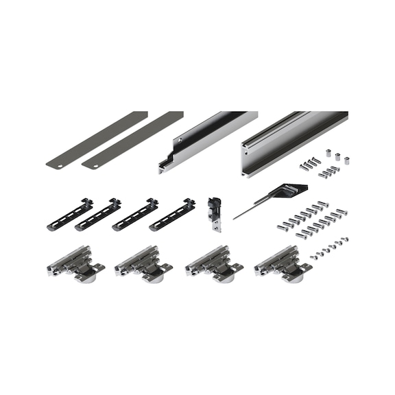 Grundgarnitur f&uuml;r Dreh-Einschiebet&uuml;rbeschlag HAWA-Concepta III 25/35 Push - SHIEBTRBSHLG-HAWA-CONCEPTA3-1T-35KG-RE