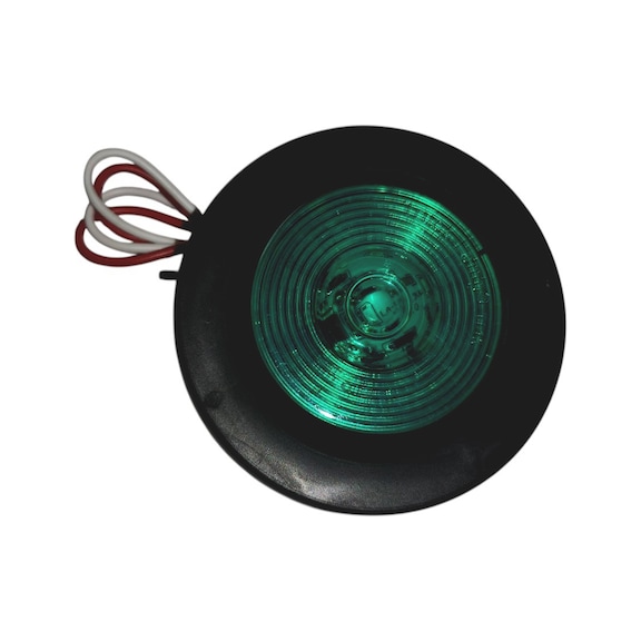 LED side marker light round rubber seal - LAMP MARKER 2  GREEN LED BASE+GASKET