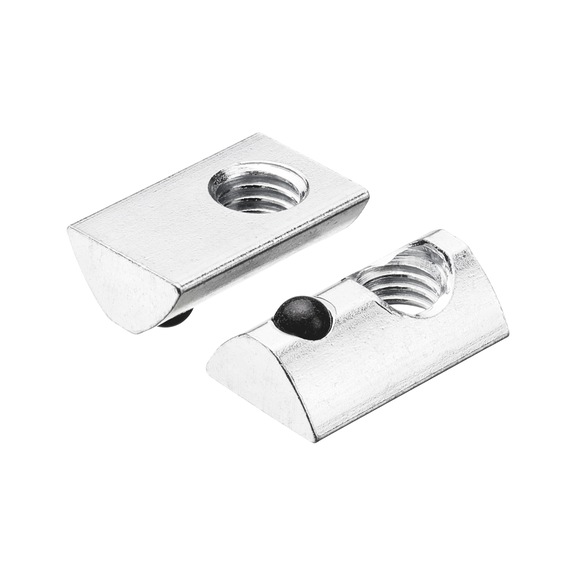 Nutenstein aus Stahl einschwenkbar mit farbcodierter Federkugel - NUTSTN-EINSWBR-ST-A2K-SW-M8-22X13,7X7