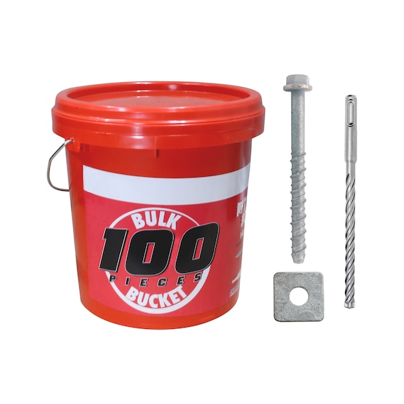 Concrete screw with square washer set 201 pcs - 1