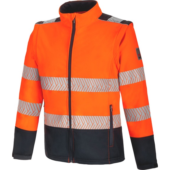 Softshell jacket with removable sleeves LUMEN PRO - HIVISJAC-(LUMEN PRO)-ORANGE/NAVY-L