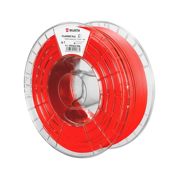 Filament PLA gl&auml;nzend - DRKMATL-PLA-LEUCHTROT-D1,75MM-1KG